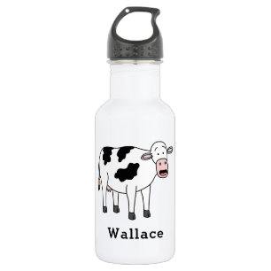 Cute Cow Personalised Custom Name Back To School 532 Ml Water Bottle