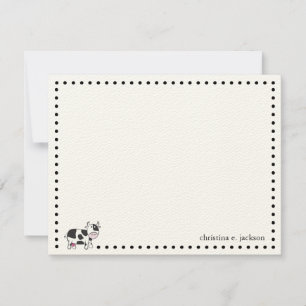 Cute Cow Personalised Note Card