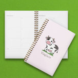 Cute Cow Pink Planner<br><div class="desc">A funny pink Planner for students or teachers with a cute cow on grass and a customisable forename. Add your name,  and it will be perfect for back to school!</div>