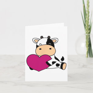 Cute Cow Pocket Size Valentine Cow  Card