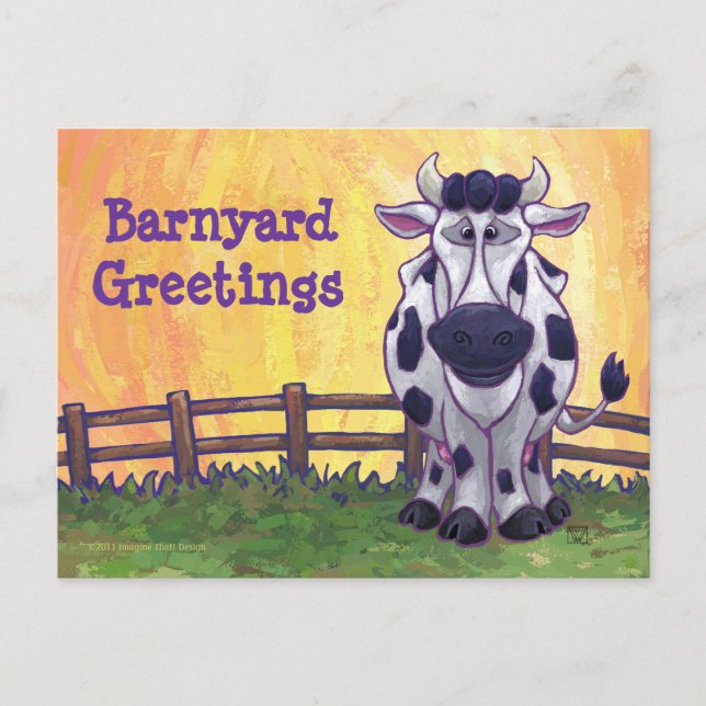 Cute Cow Post Card (Front)