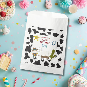 Cute Cow print Cowboy Birthday Favour Bags