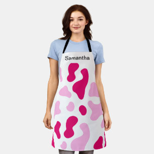 Cute Cow Print Girly Pink Custom Apron