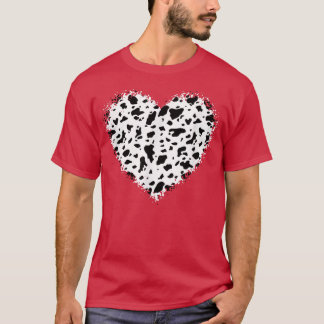 Cute Cow Print Heart Farmer Cow Lovers  T-Shirt