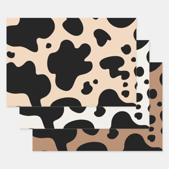 Cute Cow Print Wrapping Paper Sheets (Set)