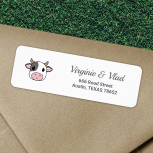 Cute Cow return address label