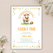 Cute Cow St Patricks Day Lucky One 1st Birthday
