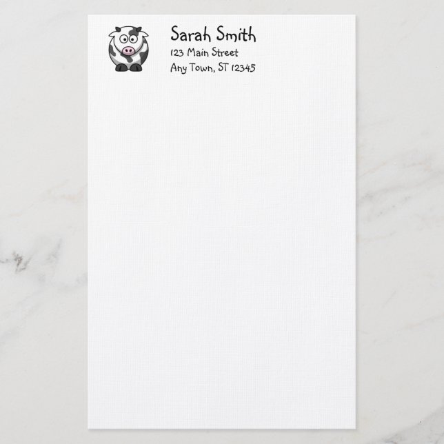 Cute Cow Stationery (Front)