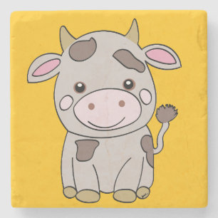 Cute cow stone coaster