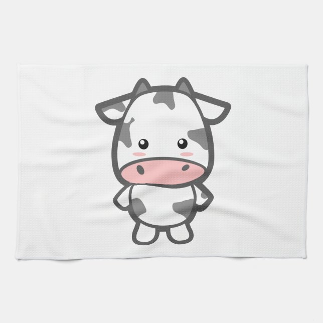 Cute Cow Tea Towel (Horizontal)