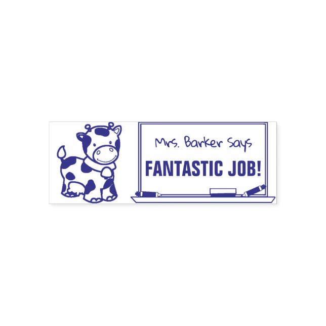 Cute Cow - Teacher Says.. Fantastic Job! Self-inking Stamp (Design)