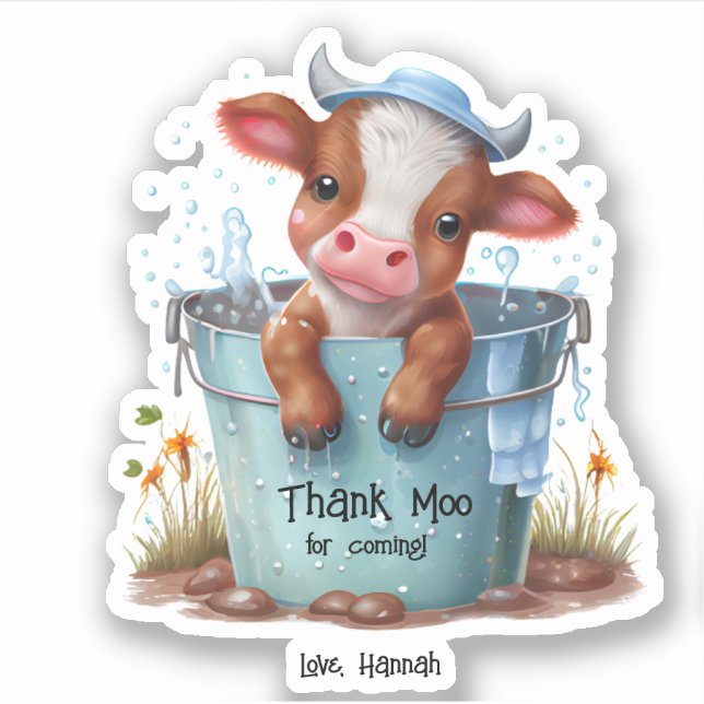 Cute Cow Thank Moo For Coming Custom Cut Vinyl (Front)