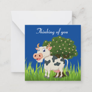 Cute cow thinking of you Note Card