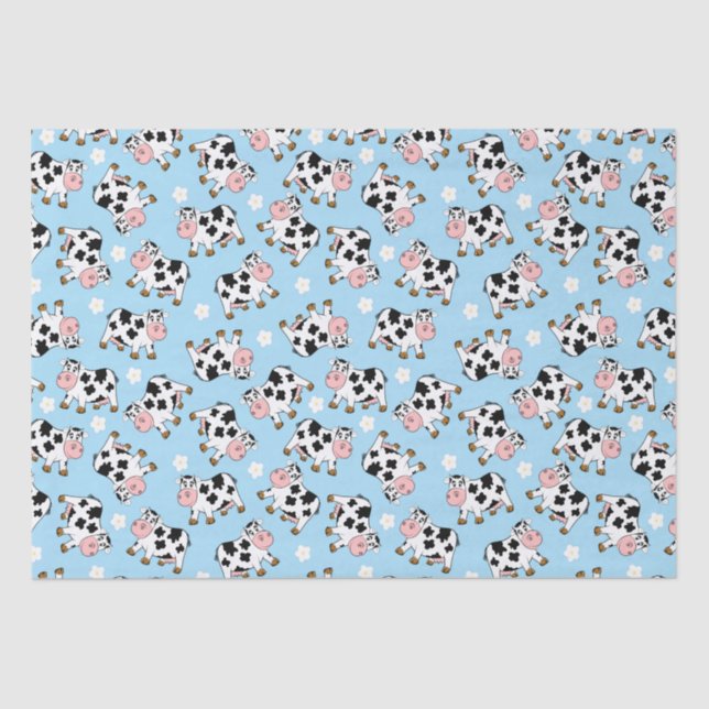 Cute Cow Toss Wrapping Paper (Front)