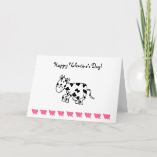 Cute cow valentines day card