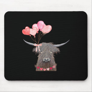 Cute Cow Valentine's Day Design With Heart Lloons  Mouse Mat