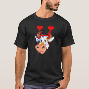 Cute Cow With Heart Head Boppers Headband Valentin T-Shirt