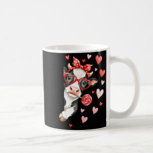 Cute Cow With Hearts & Candy - Valentine Cow F Coffee Mug