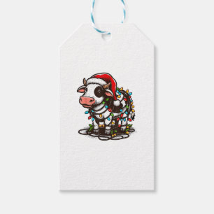 Cute Cow Xmas Kids Teen Girl Boy Gift Tags