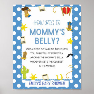 Cute Cowboy Baby Shower Game Sign