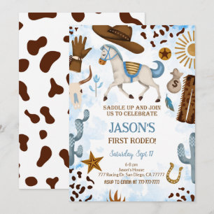 Cute Cowboy Birthday Invitation