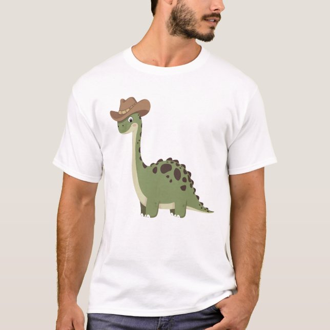 Cute Cowboy Dinosaur T-Shirt (Front)