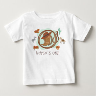 Cute Cowboy First Birthday  Baby T-Shirt