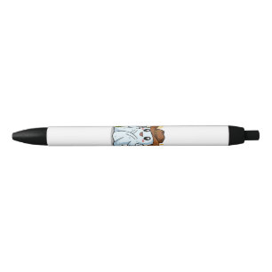 Cute Cowboy Ghost for Halloween Fun Decoration Black Ink Pen