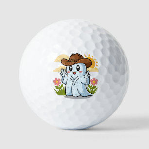 Cute Cowboy Ghost for Halloween Fun Decoration Golf Balls