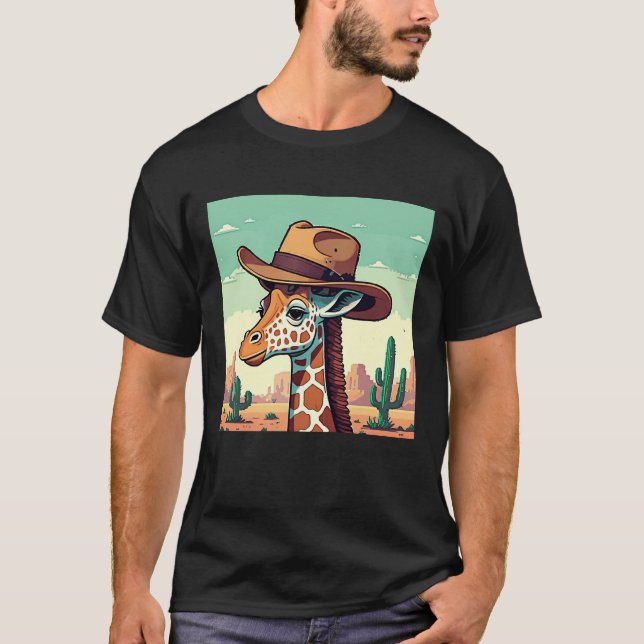 Cute Cowboy Giraffe T-Shirt | Giraffe  (Front)