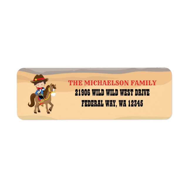 Cute Cowboy Return Address (Front)