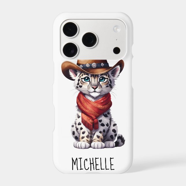 Cute Cowboy Snow Leopard Name (Back)