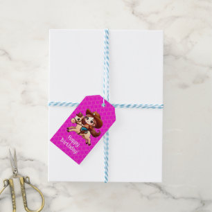 Cute Cowgirl and Horse Western Pink Gift Tags