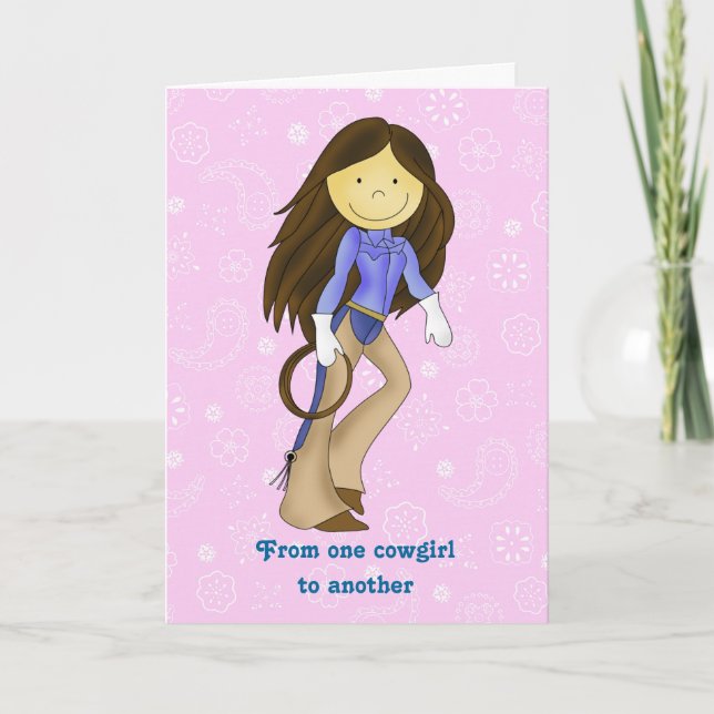 Cute Cowgirl Birthday Card (Front)