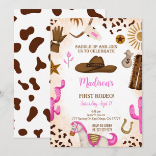 Cute Cowgirl Birthday Invitation