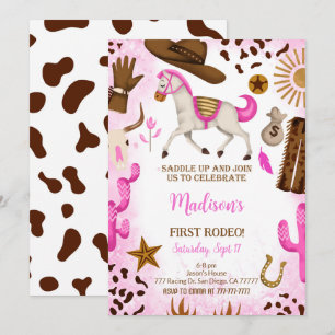 Cute Cowgirl Birthday Invitation
