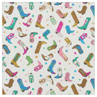Cute Cowgirl Boot Fabric