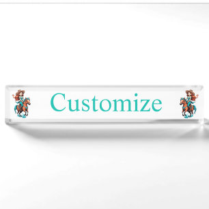 Cute Cowgirl Riding Pony Thunder_Cove Nameplate
