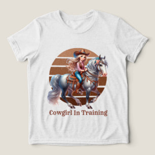 Cute cowgirl training add text Tri-Blend shirt