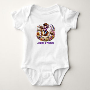 Cute cowgirl training customisable baby bodysuit