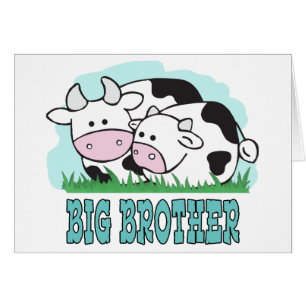 Cute Cows Big Brother Blank Card