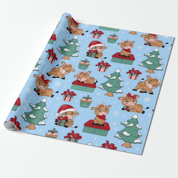 Cow Christmas Wrapping Paper 