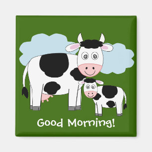 Cute cows  fridge magnet  "Good morning"