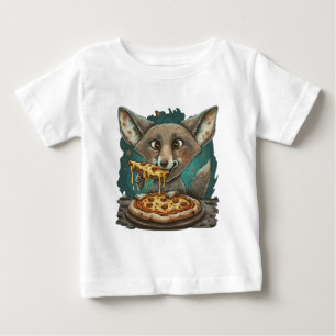  Cute coyote eating pizza Baby T-Shirt