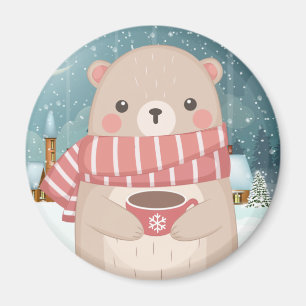 Cute Cozy Bear Magnet