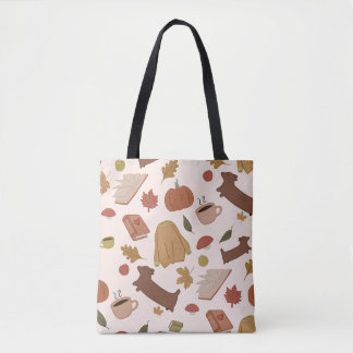 Cute cozy fall pattern tote bag