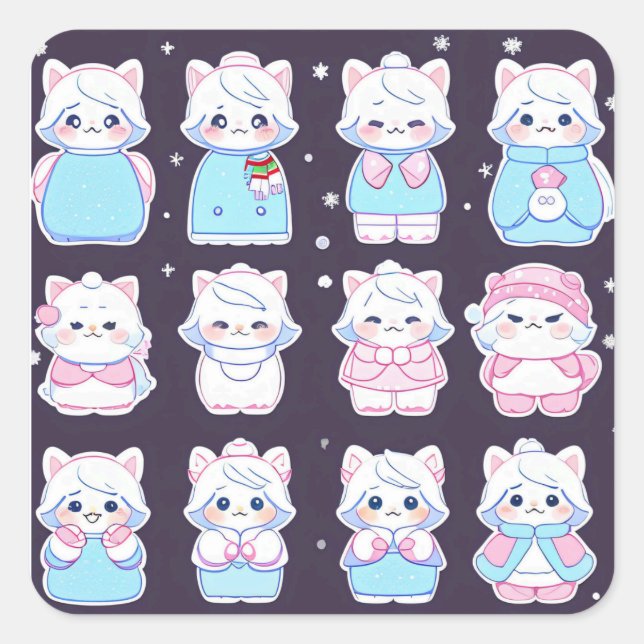 Cute cozy winter stickers  (Front)
