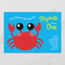 Cute Crab Beach Kids 1st Birthday Party