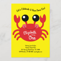 Cute Crab Beach Kids 1st Birthday Party