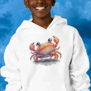 Cute Crab Boy's Pullover Hoodie